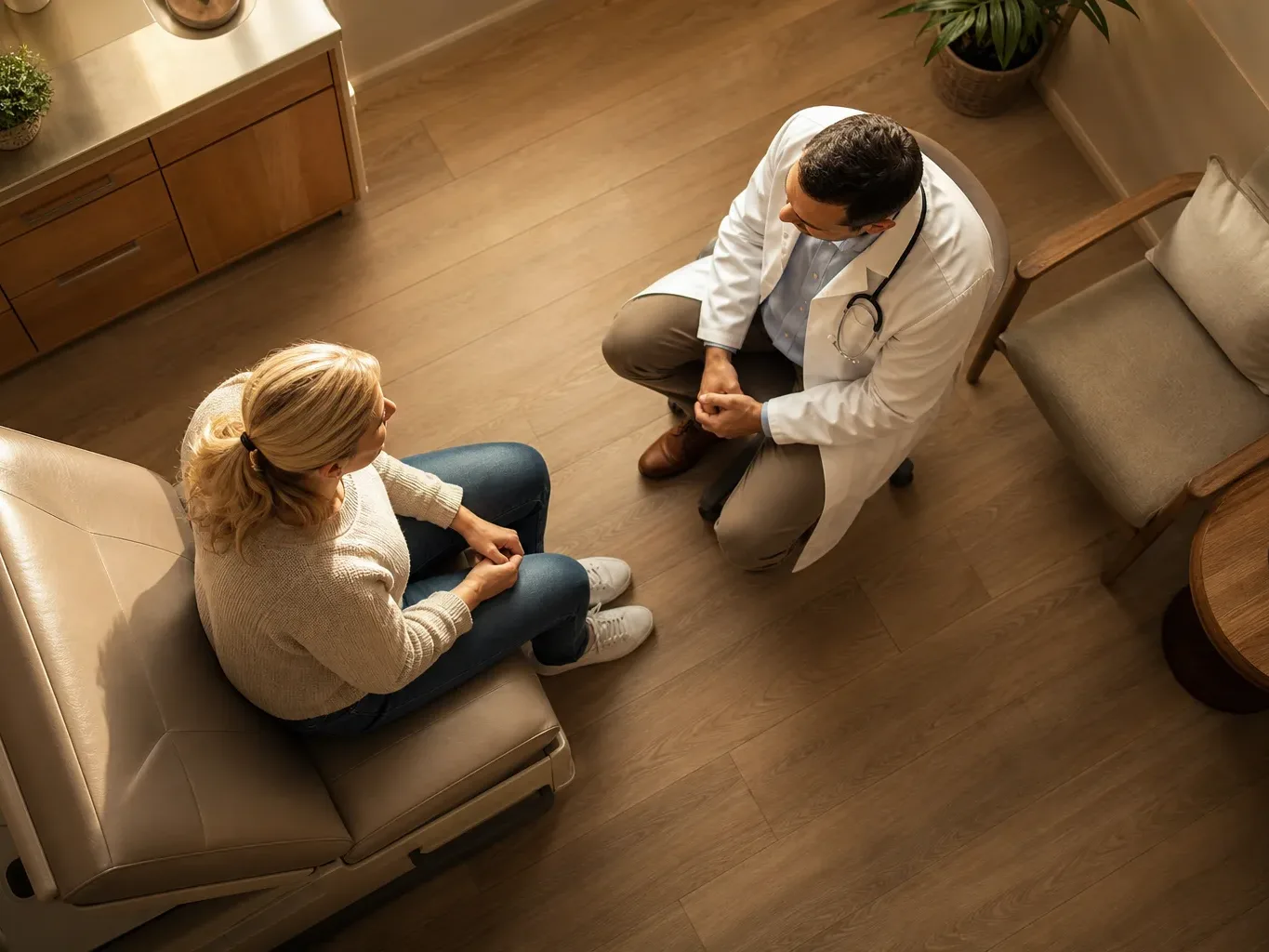 A physician declares maximum medical improvement at a follow-up appointment